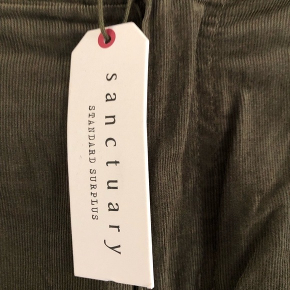 Sanctuary Corduroy Cargo Pants Green NWT - Picture 5 of 15